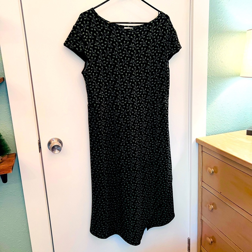 Za Zen Green Vine Cap Sleeve Dress